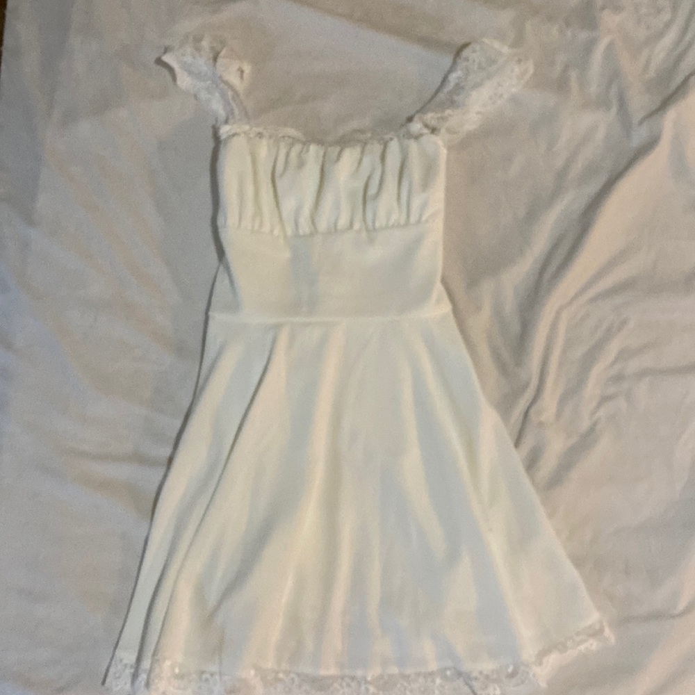 White lace skater dress